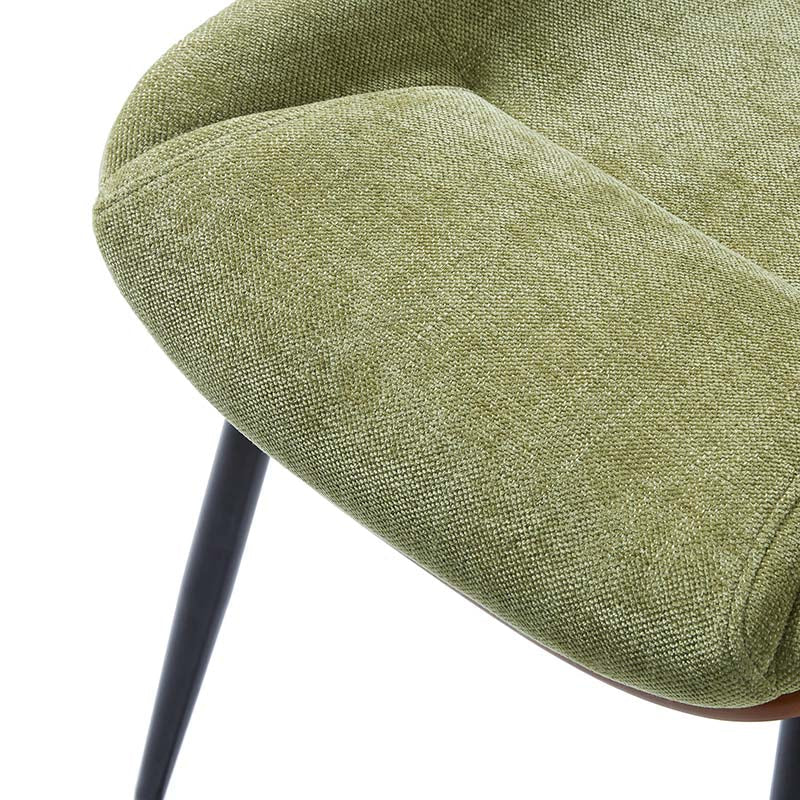 Chaise de salle à manger rembourrée avec dossier en bois massif, assise en mousse et pieds métalliques réglables | Mousse / Ivoire / Gris clair | Siège unique
