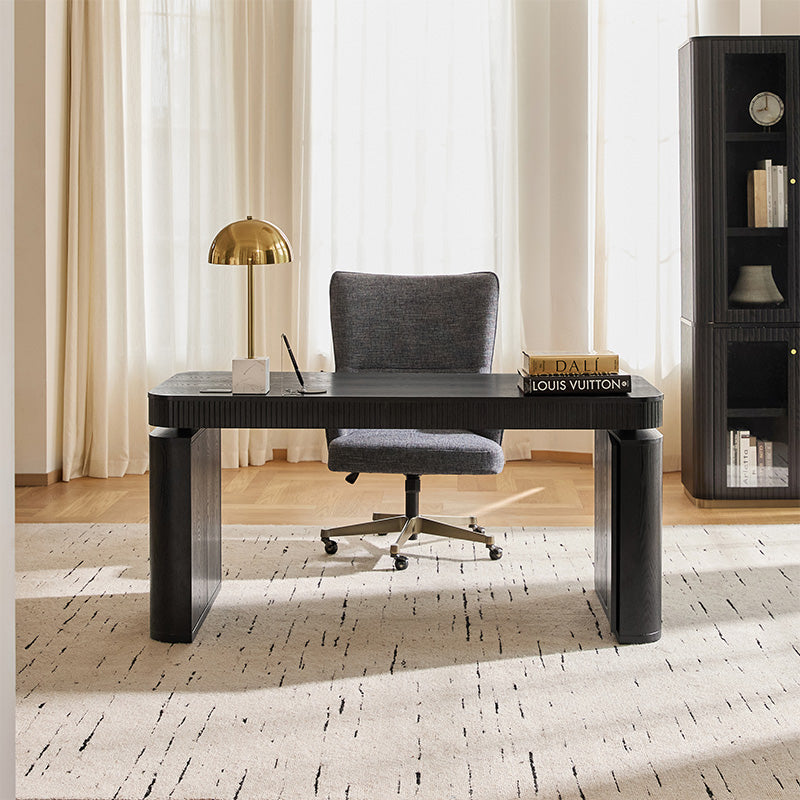 Bureau électrique réglable en hauteur avec 3 tiroirs, rangement latéral et gestion des câbles | Seadrift / Acorn / Naturel / Noyer / Chêne / Anthracite | Simple