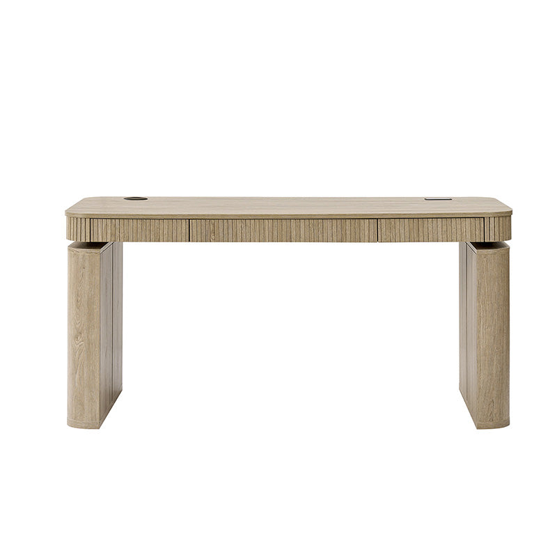 Bureau électrique réglable en hauteur avec 3 tiroirs, rangement latéral et gestion des câbles | Seadrift / Acorn / Naturel / Noyer / Chêne / Anthracite | Simple