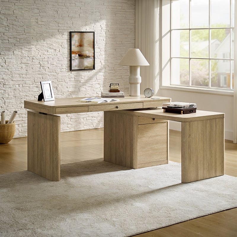 Bureau électrique réglable en hauteur avec plateau secondaire rotatif à 360° et prise escamotable | Acorn / Seadrift | Simple