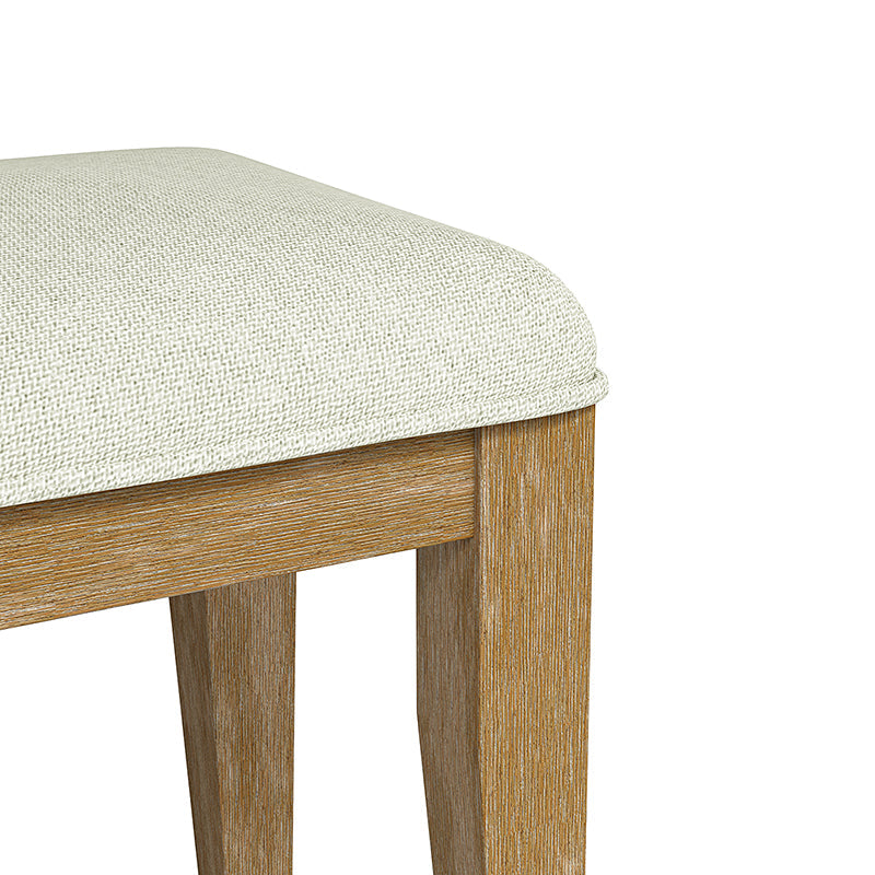 Banc capitonné en cuir véritable avec cadre en bois massif et pieds en hévéa noyer | Noir / Gris | Simple
