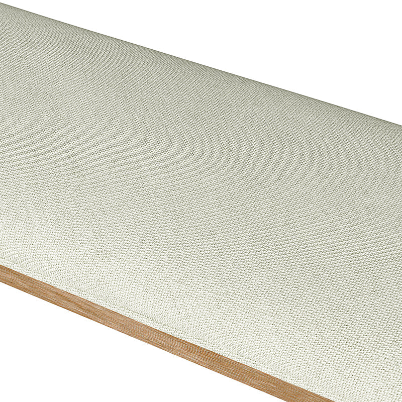 Banc capitonné en cuir véritable avec cadre en bois massif et pieds en hévéa noyer | Noir / Gris | Simple