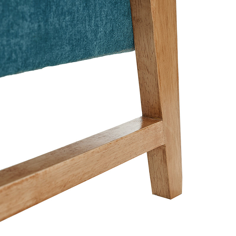 Banc de rangement rembourré Mid-Century avec accoudoirs | Fauve / Marron / Ivoire / Turquoise | Simple