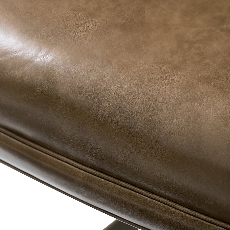 Fauteuil de bureau capitonné à dossier haut en cuir véritable avec hauteur réglable, inclinaison verrouillable et base en bronze antique | Beige / Camel | Siège unique
