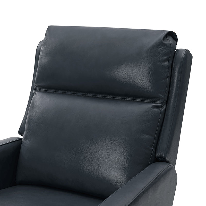 Fauteuil inclinable électrique en cuir véritable avec pivot, fonction à bascule et ports de charge USB-C | Camel / Gris / Bleu marine | Une place